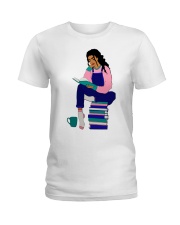Girl Reading Book Ladies T-Shirt tile