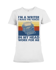 I Make The Voices In My Head Work Premium Fit Ladies Tee tile