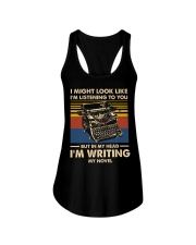 Writing my novel Ladies Flowy Tank tile