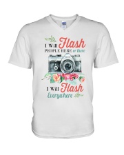 I Will Flash Here or There V-Neck T-Shirt tile