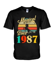Magical Since 1987 V-Neck T-Shirt tile