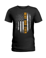 Vintage Best Dad Ever Shirt American Flag Tshirt Ladies T-Shirt thumbnail