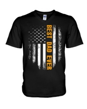 Vintage Best Dad Ever Shirt American Flag Tshirt V-Neck T-Shirt thumbnail