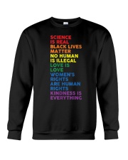 Distressed Science Is Real BLM LGBT Pride Crewneck Sweatshirt thumbnail
