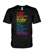 Distressed Science Is Real BLM LGBT Pride V-Neck T-Shirt thumbnail