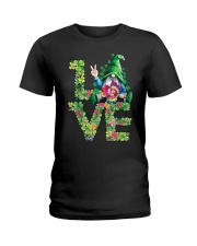 LOVE Gnomes Irish Shamrock Ladies T-Shirt tile