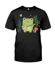 Kawaii Cute Frog Banjo Butterfly - Cottagecore Aesthetic Classic T-Shirt front