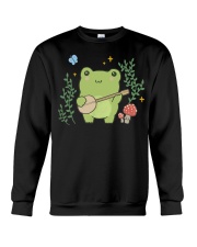 Kawaii Cute Frog Banjo Butterfly - Cottagecore Aesthetic Crewneck Sweatshirt tile