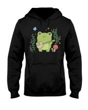 Kawaii Cute Frog Banjo Butterfly - Cottagecore Aesthetic Hooded Sweatshirt tile