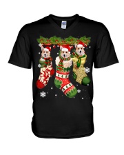 Corgi Xmas 12 V-Neck T-Shirt tile