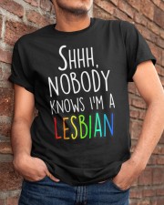 LGBT - Shhh Nobody Knows I'm a Lesbian Classic T-Shirt apparel-classic-tshirt-lifestyle-26