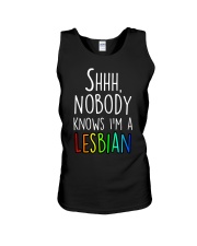 LGBT - Shhh Nobody Knows I'm a Lesbian Unisex Tank tile