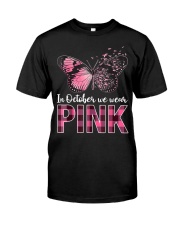 Breast Cancer Awareness Butterfly Classic T-Shirt front