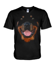 Rottweiler Face V-Neck T-Shirt tile