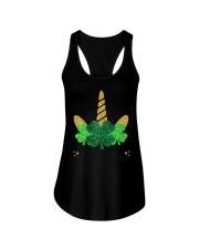 Unicorn Face St Patrick's Day Ladies Flowy Tank tile