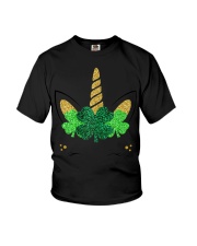 Unicorn Face St Patrick's Day Youth T-Shirt tile