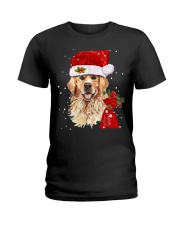 Golden Retriever Christmas Ladies T-Shirt tile