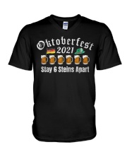 Oktoberfest 2021 6 Stein Apart Beer V-Neck T-Shirt tile