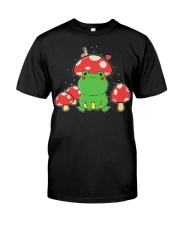 Frog with Mushroom Hat Snail Cottagecore Aesthetic Classic T-Shirt front