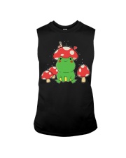Frog with Mushroom Hat Snail Cottagecore Aesthetic Sleeveless Tee tile