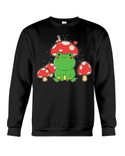 Frog with Mushroom Hat Snail Cottagecore Aesthetic Crewneck Sweatshirt tile