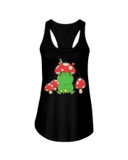 Frog with Mushroom Hat Snail Cottagecore Aesthetic Ladies Flowy Tank tile