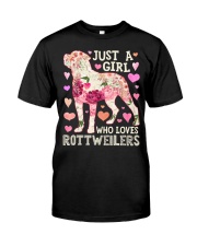 Just A Girl Who Loves Rottweilers Classic T-Shirt front