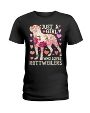 Just A Girl Who Loves Rottweilers Ladies T-Shirt tile