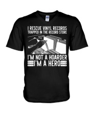 I Rescue Vinyl Records Trapped In The Record Store V-Neck T-Shirt tile