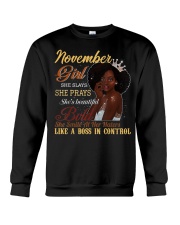 November Girl She Slays She Prays Beautiful Birthday Crewneck Sweatshirt tile