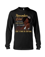 November Girl She Slays She Prays Beautiful Birthday Long Sleeve Tee tile