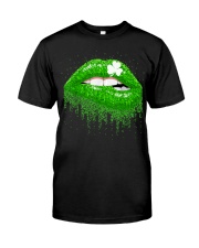 Green Lips Biting Sexy Irish Classic T-Shirt front