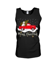 Red Truck Merry Christmas Tree Labrador Retriever Unisex Tank tile