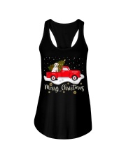 Red Truck Merry Christmas Tree Labrador Retriever Ladies Flowy Tank tile