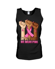 Hand In october we wear pink Unisex Tank tile