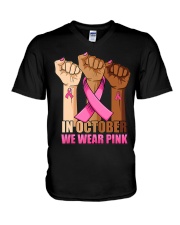 Hand In october we wear pink V-Neck T-Shirt tile