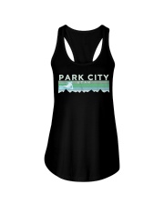 Retro Park City Utah Distressed Skiing T-Shirt Ladies Flowy Tank tile