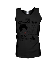 I'm a November Girl I can do all things through Christ Unisex Tank tile