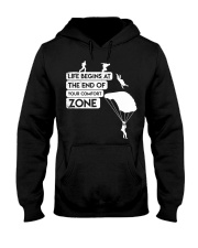 Life Begins End Of Comfort Zone Hooded Sweatshirt tile