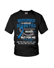 November is Diabetes Awareness Month Blue and Gray Ribbon Youth T-Shirt tile