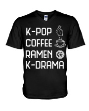 K-Pop Coffee Ramen K-Drama V-Neck T-Shirt tile