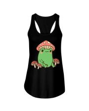 Frog with Mushroom Hat Ladies Flowy Tank tile