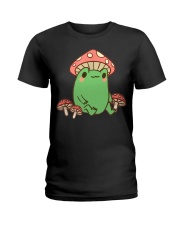 Frog with Mushroom Hat Ladies T-Shirt tile