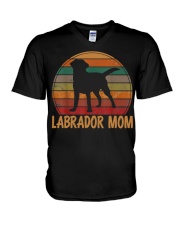Retro Labrador Mom Dog Mother Pet Golden Black Lab Mama V-Neck T-Shirt tile