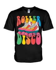 Roller Disco Seventies 70's V-Neck T-Shirt tile