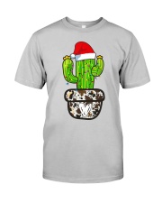 Merry Christmas Yall Cowhide Xmas Cactus Western Noel T-Shirt Classic T-Shirt front