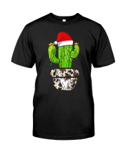 Merry Christmas Yall Cowhide Xmas Cactus Western Noel T-Shirt Classic T-Shirt tile