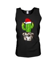 Merry Christmas Yall Cowhide Xmas Cactus Western Noel T-Shirt Unisex Tank tile
