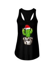 Merry Christmas Yall Cowhide Xmas Cactus Western Noel T-Shirt Ladies Flowy Tank tile