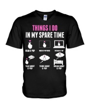 Things I Don in my Spare Time V-Neck T-Shirt tile